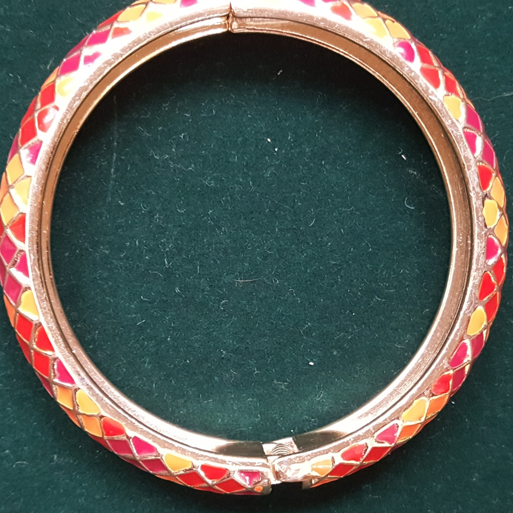 Sequin Enamel Hinge Bangle